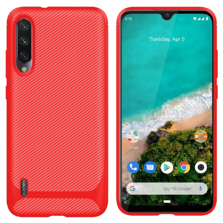 For Xiaomi Mi A3 Carbon Fiber Texture Shockproof TPU Protective Case