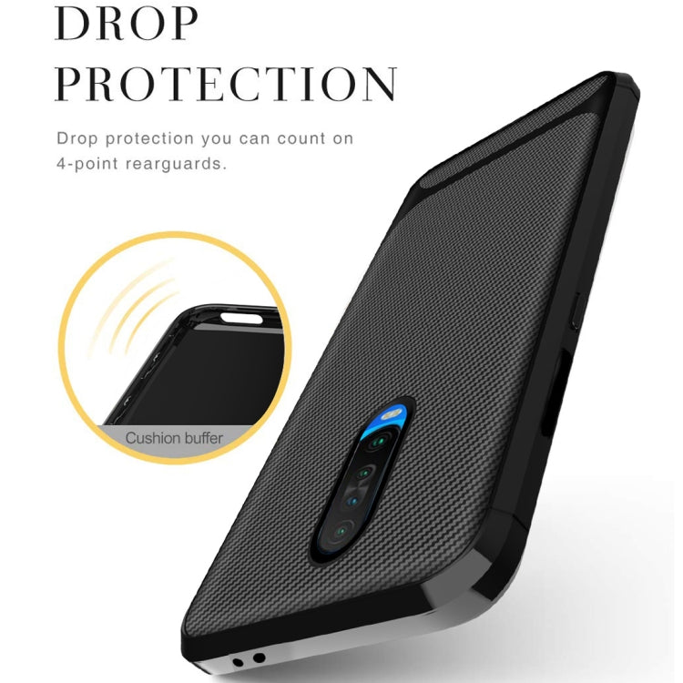 For Xiaomi Poco X2 Carbon Fiber Texture Shockproof TPU Protective Case