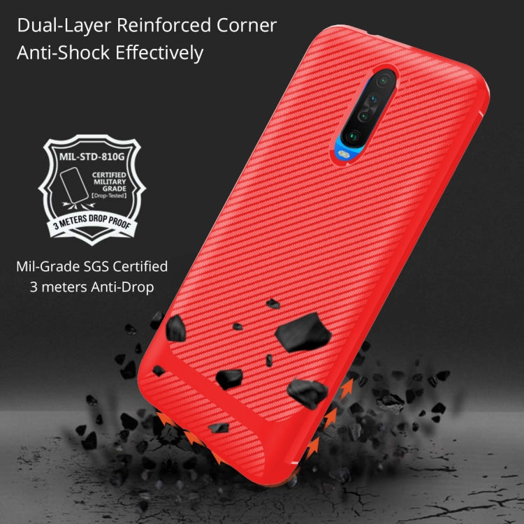 For Xiaomi Poco X2 Carbon Fiber Texture Shockproof TPU Protective Case