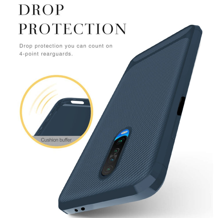 For Xiaomi Poco X2 Carbon Fiber Texture Shockproof TPU Protective Case