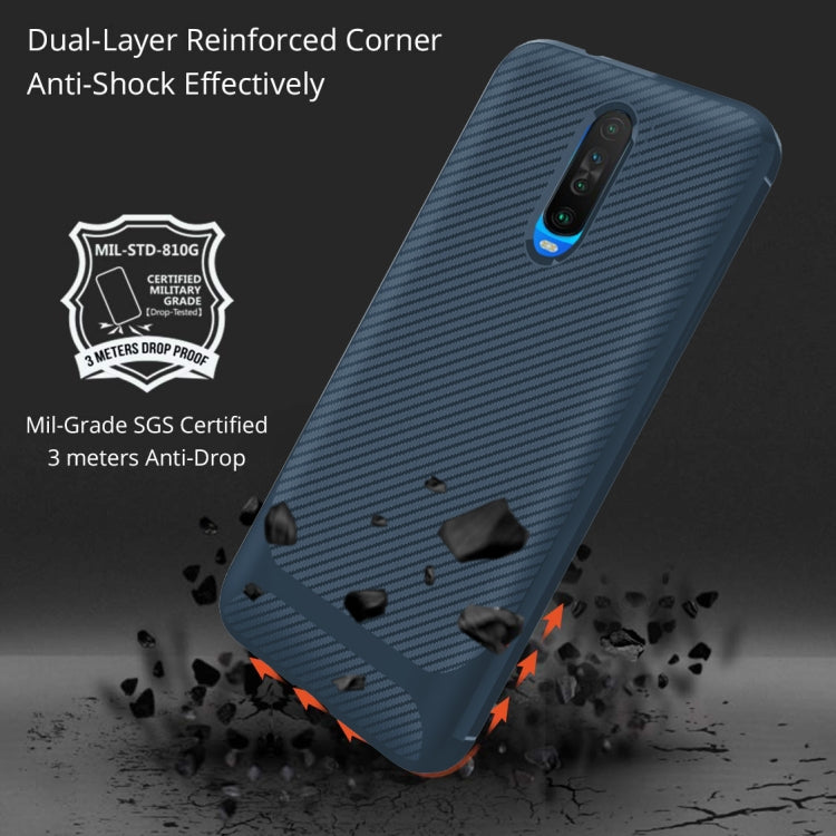 For Xiaomi Poco X2 Carbon Fiber Texture Shockproof TPU Protective Case