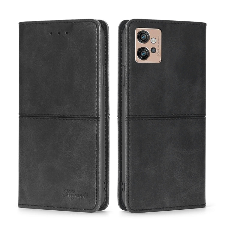 For Motorola Moto G32 4G Cow Texture Magnetic Leather Phone Case