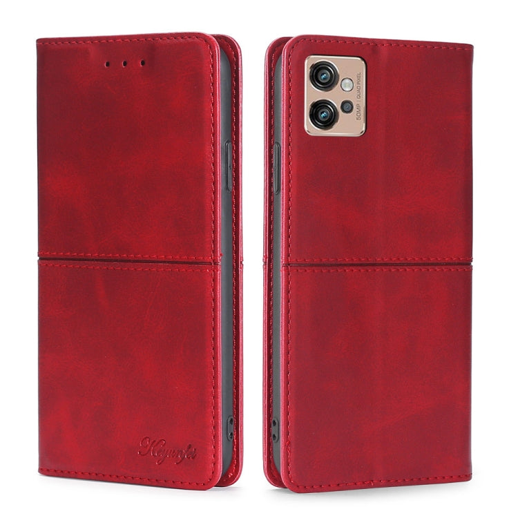 For Motorola Moto G32 4G Cow Texture Magnetic Leather Phone Case