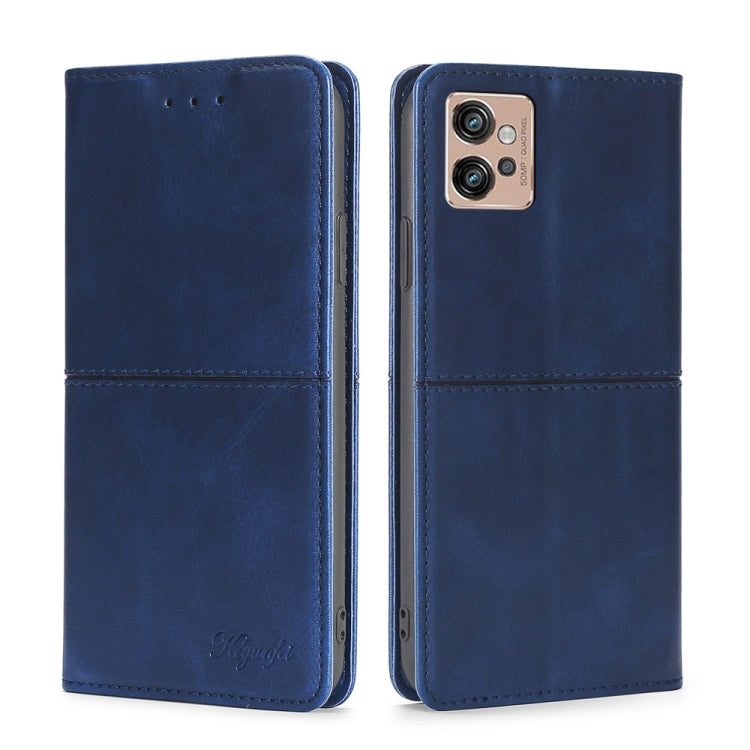 For Motorola Moto G32 4G Cow Texture Magnetic Leather Phone Case