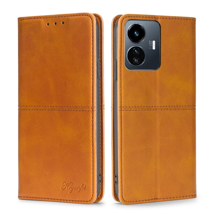 For vivo Y77 5G Global Cow Texture Magnetic Leather Phone Case