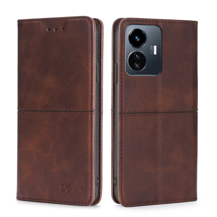 For vivo Y77 5G Global Cow Texture Magnetic Leather Phone Case