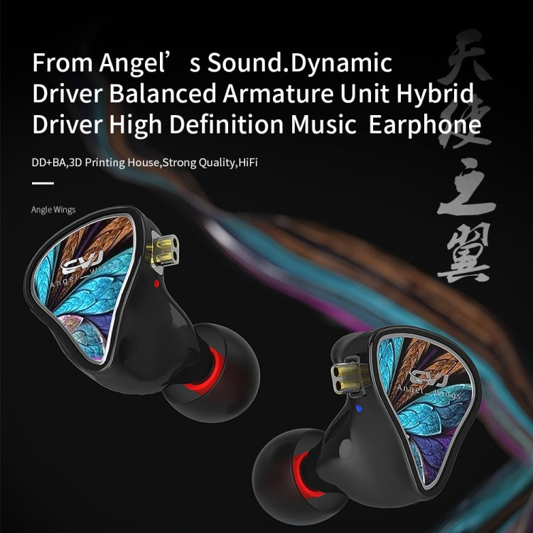 CVJ Angel Wings Hybrid Technology HiFi Music Wired Earphone No Mic