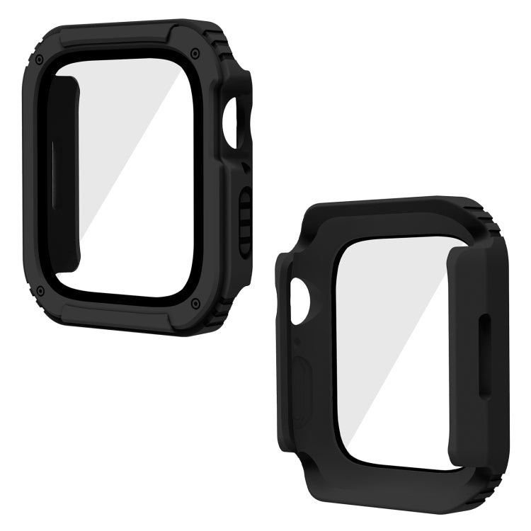 2 in 1 Screen Tempered Glass Film Protective Case For Apple Watch Series 9 / 8 / 7 45mm