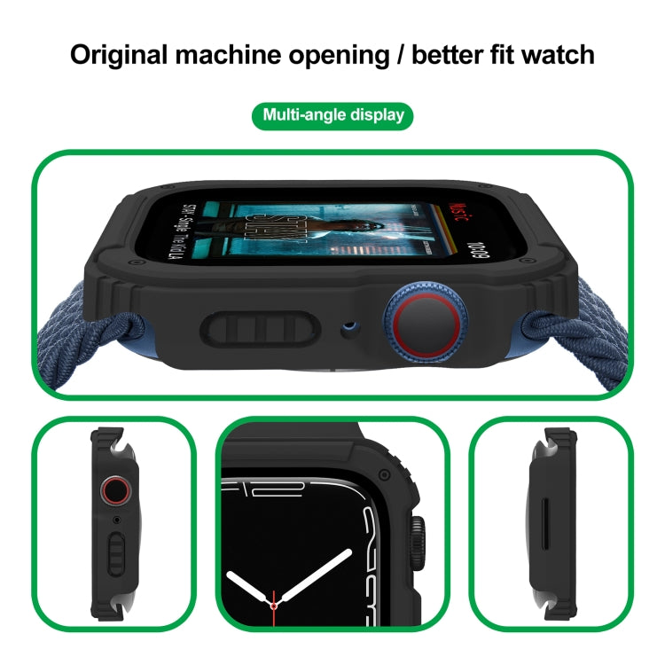 2 in 1 Screen Tempered Glass Film Protective Case For Apple Watch Series 9 / 8 / 7 45mm