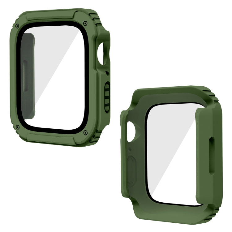 2 in 1 Screen Tempered Glass Film Protective Case For Apple Watch Series 9 / 8 / 7 45mm