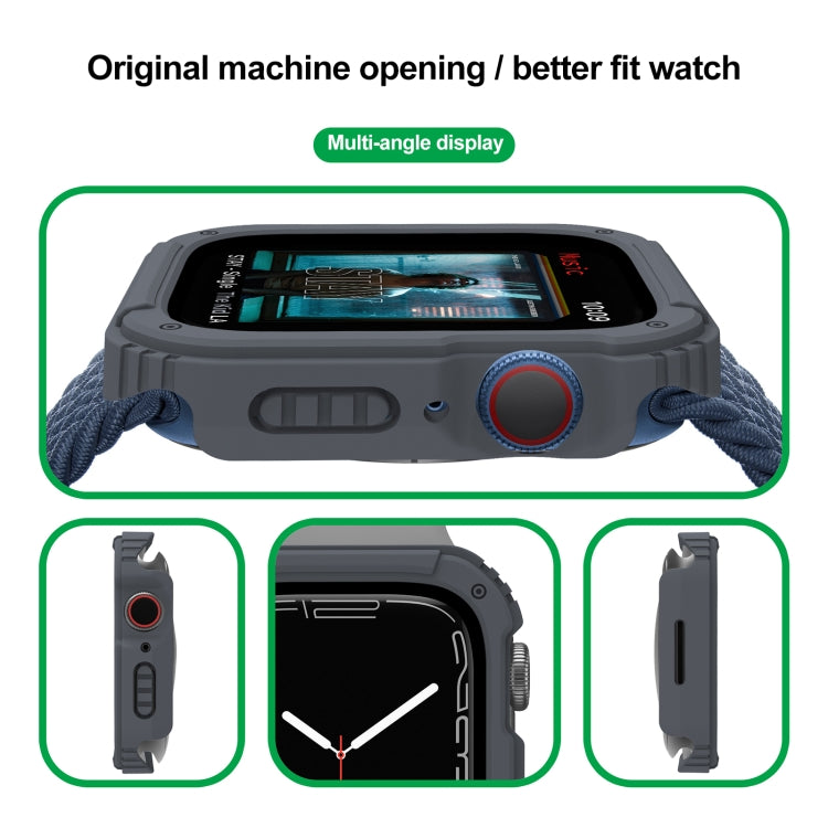 2 in 1 Screen Tempered Glass Film Protective Case For Apple Watch Series 9 / 8 / 7 41mm