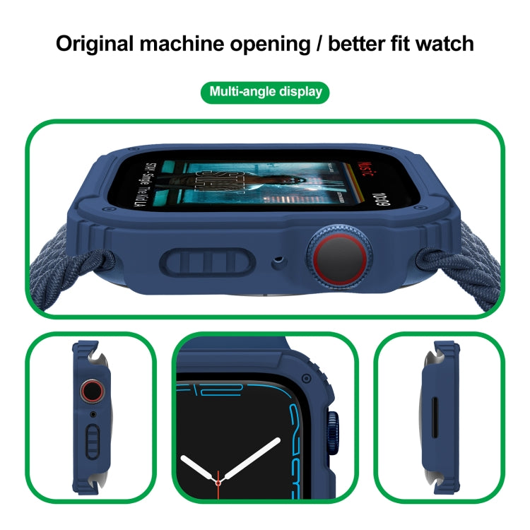 2 in 1 Screen Tempered Glass Film Protective Case For Apple Watch Series 9 / 8 / 7 41mm