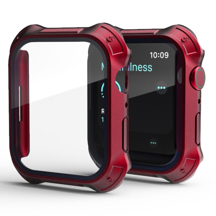 2 in 1 PC Frame + Screen Tempered Glass Film Protective Case For Apple Watch Series 9 / 8 / 7 41mm