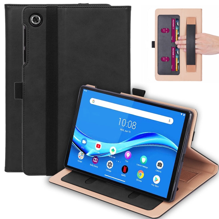 For Lenovo Tab M10 Plus (TB-X606F) Retro Texture PU + TPU Horizontal Flip  Leather Case with Holder & Card Slots & Hand Strap