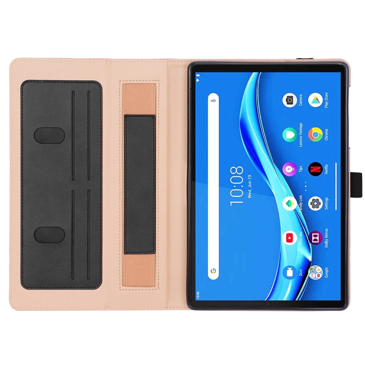 For Lenovo Tab M10 Plus (TB-X606F) Retro Texture PU + TPU Horizontal Flip  Leather Case with Holder & Card Slots & Hand Strap