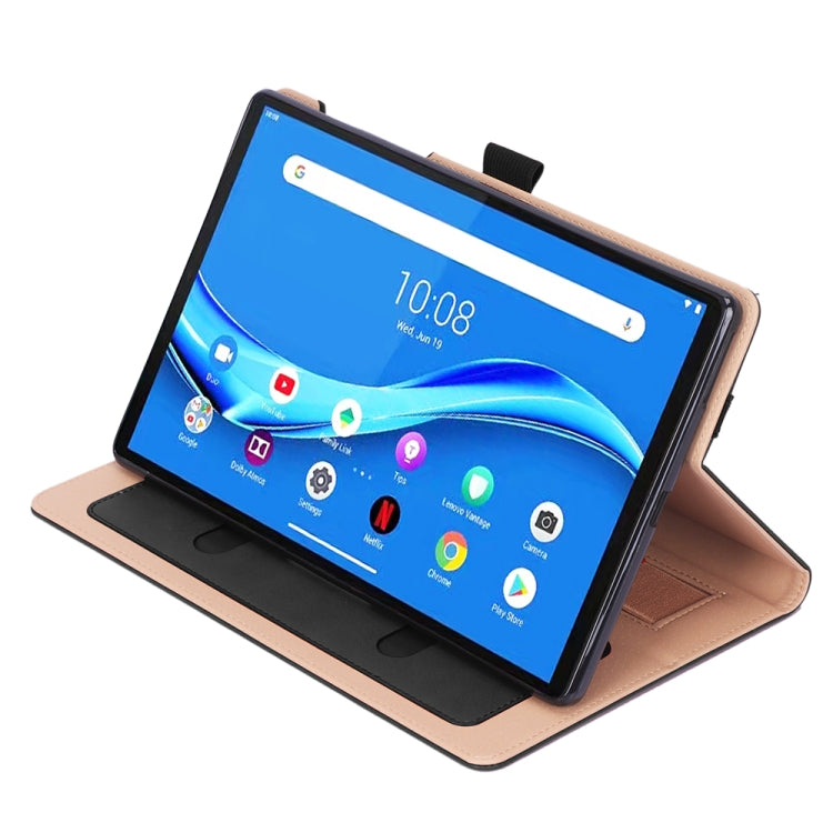 For Lenovo Tab M10 Plus (TB-X606F) Retro Texture PU + TPU Horizontal Flip  Leather Case with Holder & Card Slots & Hand Strap