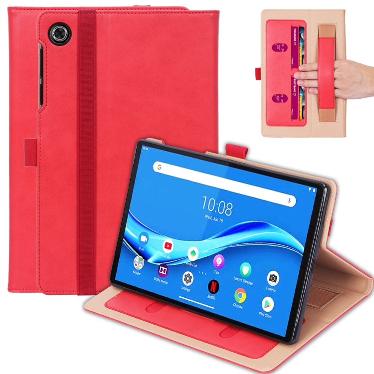 For Lenovo Tab M10 Plus (TB-X606F) Retro Texture PU + TPU Horizontal Flip  Leather Case with Holder & Card Slots & Hand Strap