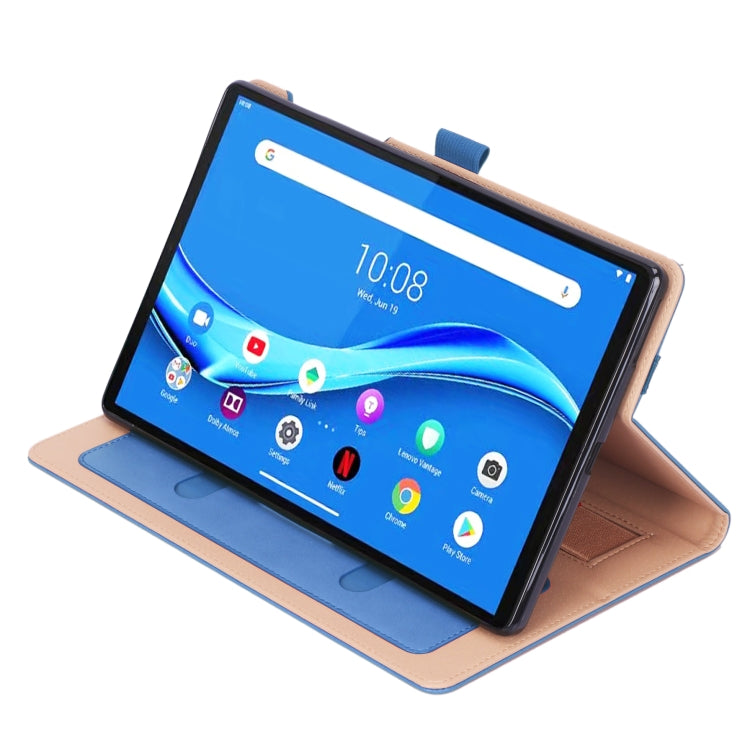 For Lenovo Tab M10 Plus (TB-X606F) Retro Texture PU + TPU Horizontal Flip  Leather Case with Holder & Card Slots & Hand Strap