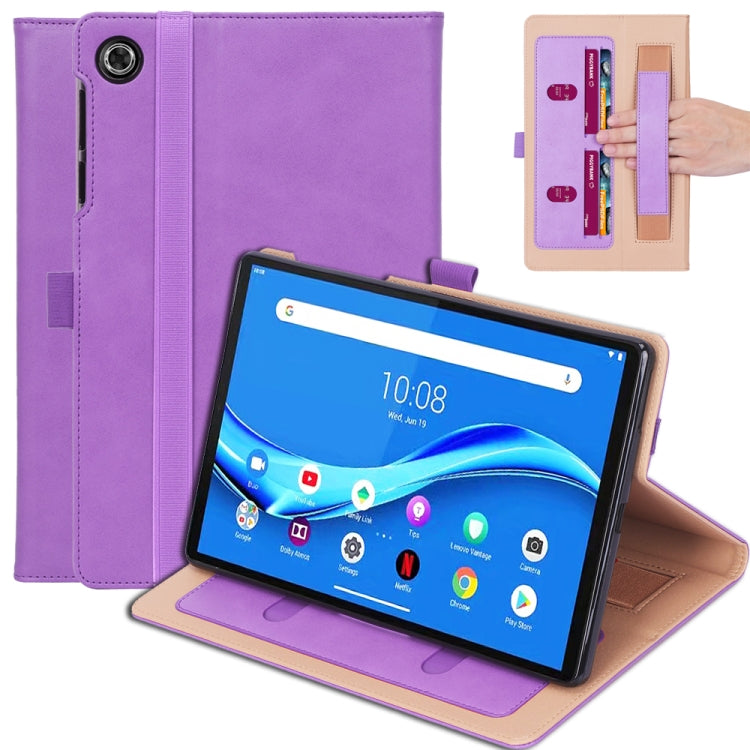 For Lenovo Tab M10 Plus (TB-X606F) Retro Texture PU + TPU Horizontal Flip  Leather Case with Holder & Card Slots & Hand Strap