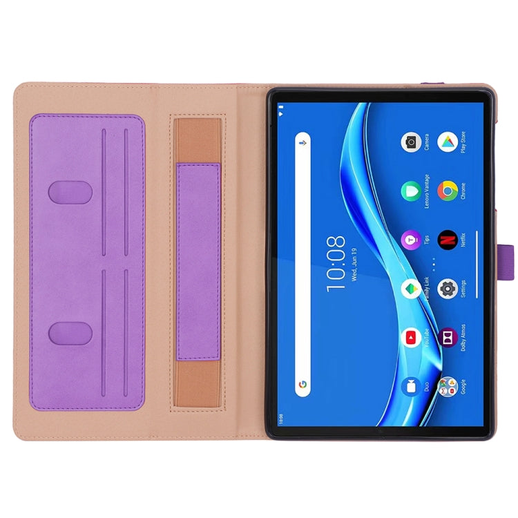 For Lenovo Tab M10 Plus (TB-X606F) Retro Texture PU + TPU Horizontal Flip  Leather Case with Holder & Card Slots & Hand Strap