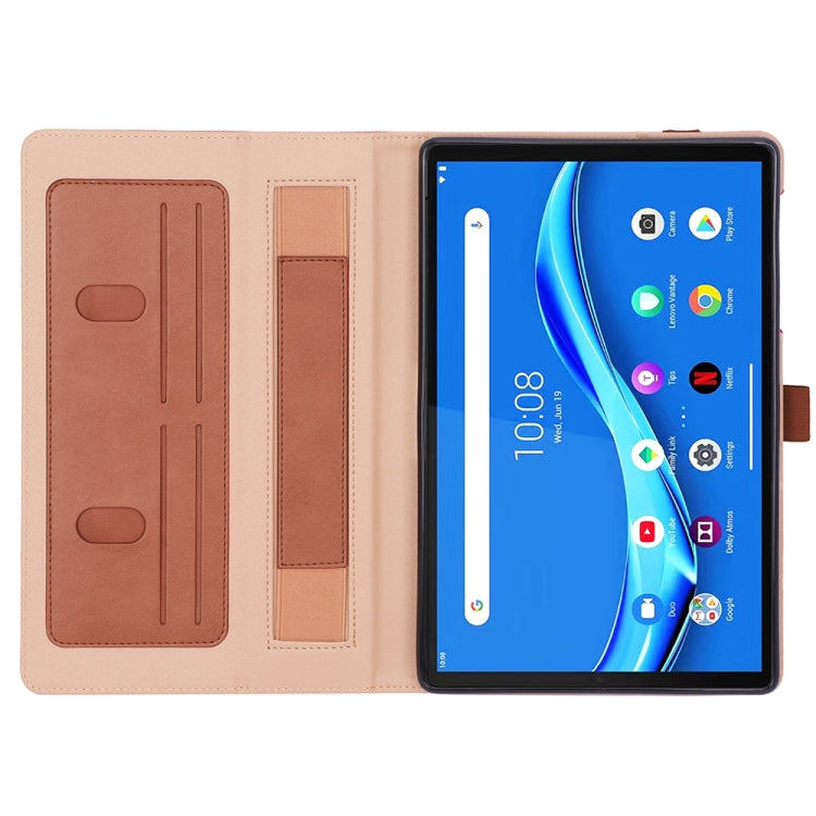 For Lenovo Tab M10 Plus (TB-X606F) Retro Texture PU + TPU Horizontal Flip  Leather Case with Holder & Card Slots & Hand Strap