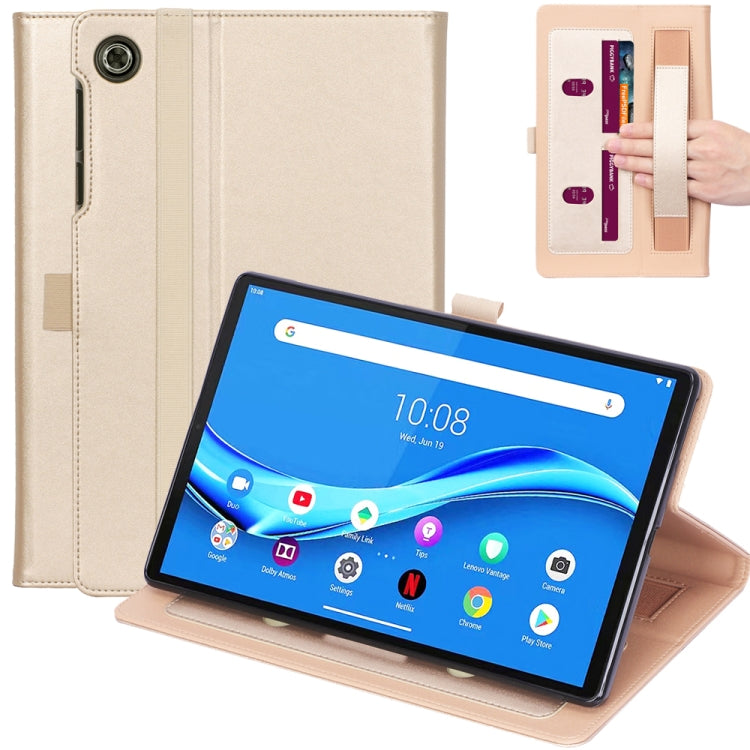 For Lenovo Tab M10 Plus (TB-X606F) Retro Texture PU + TPU Horizontal Flip  Leather Case with Holder & Card Slots & Hand Strap