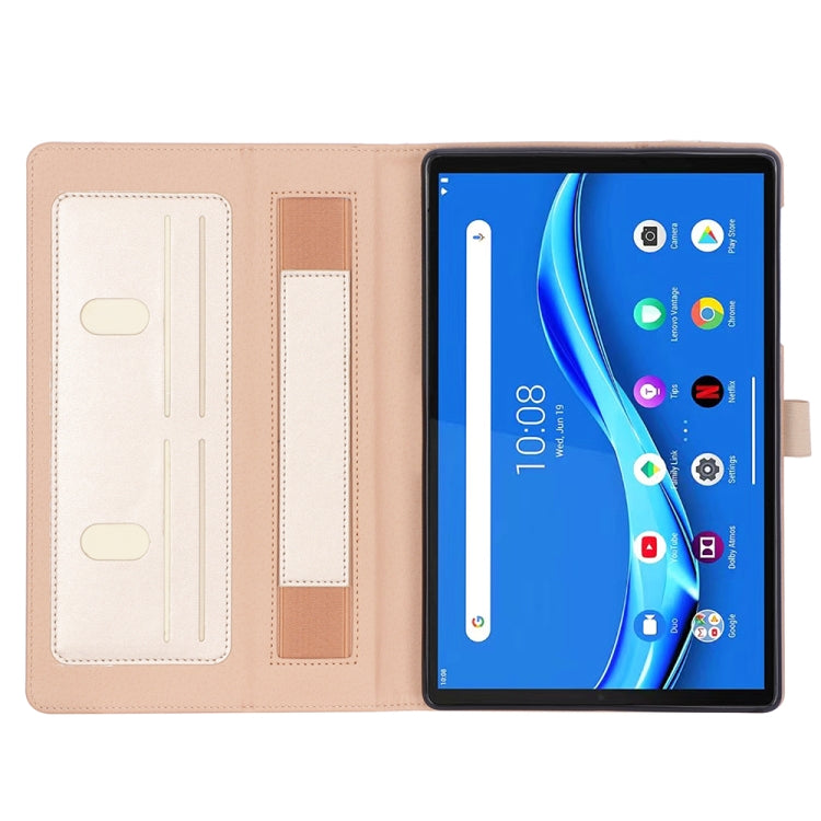 For Lenovo Tab M10 Plus (TB-X606F) Retro Texture PU + TPU Horizontal Flip  Leather Case with Holder & Card Slots & Hand Strap