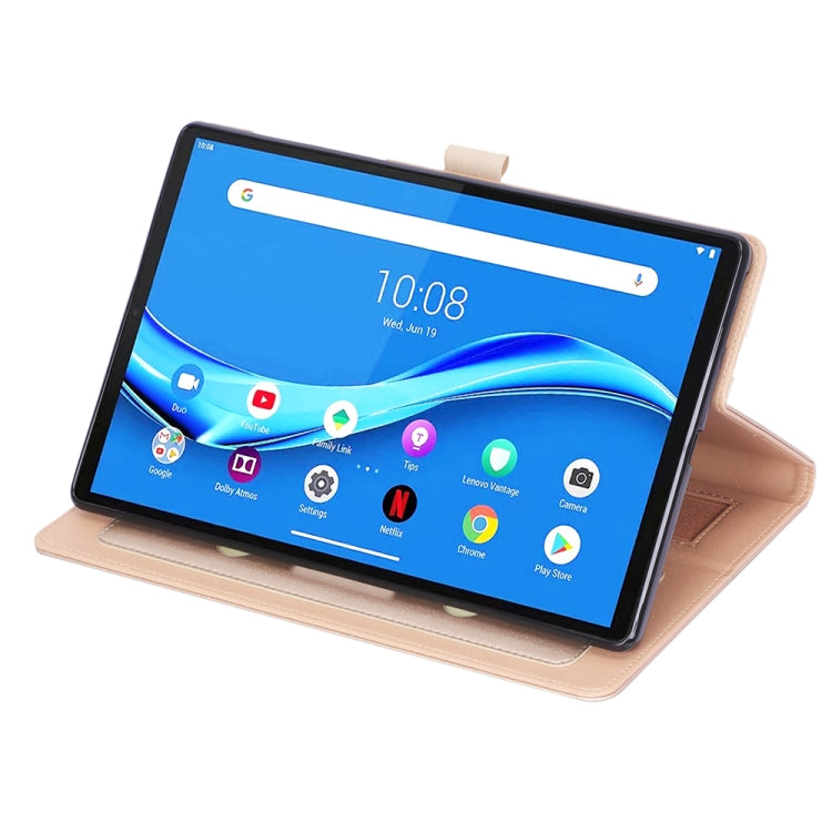 For Lenovo Tab M10 Plus (TB-X606F) Retro Texture PU + TPU Horizontal Flip  Leather Case with Holder & Card Slots & Hand Strap