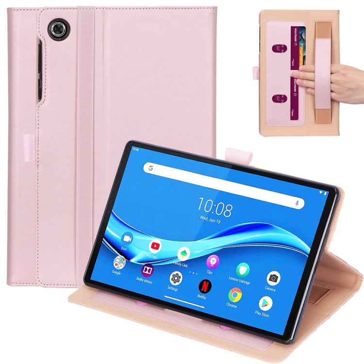 For Lenovo Tab M10 Plus (TB-X606F) Retro Texture PU + TPU Horizontal Flip  Leather Case with Holder & Card Slots & Hand Strap