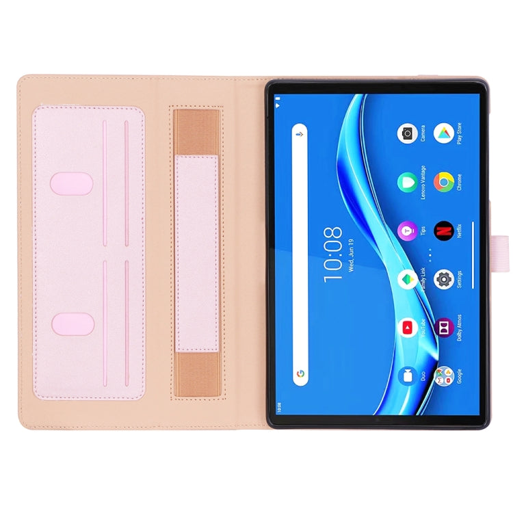 For Lenovo Tab M10 Plus (TB-X606F) Retro Texture PU + TPU Horizontal Flip  Leather Case with Holder & Card Slots & Hand Strap