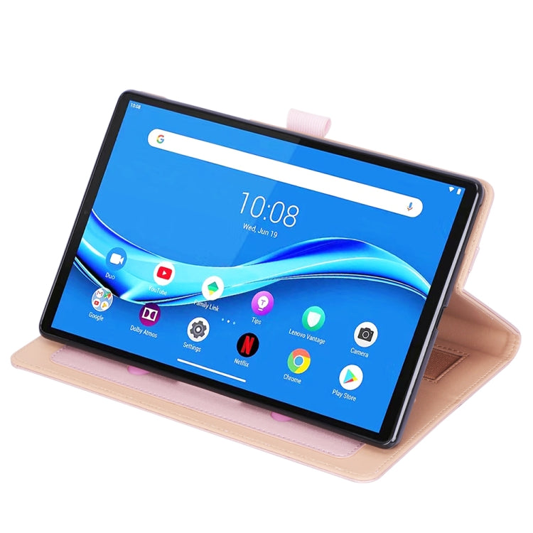 For Lenovo Tab M10 Plus (TB-X606F) Retro Texture PU + TPU Horizontal Flip  Leather Case with Holder & Card Slots & Hand Strap