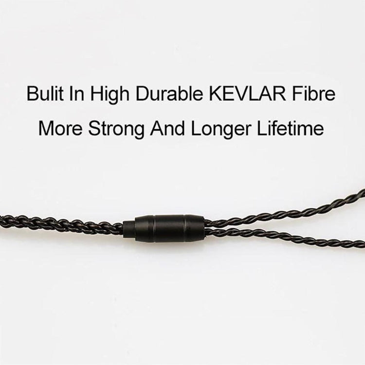 CVJ-V1 1.25m Oxygen-free Copper Silver Plated Upgrade Cable For 0.78mm Earphones, With Mic