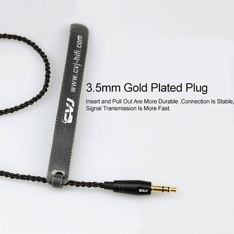 CVJ-V1 1.25m Oxygen-free Copper Silver Plated Upgrade Cable For 0.78mm Earphones, With Mic