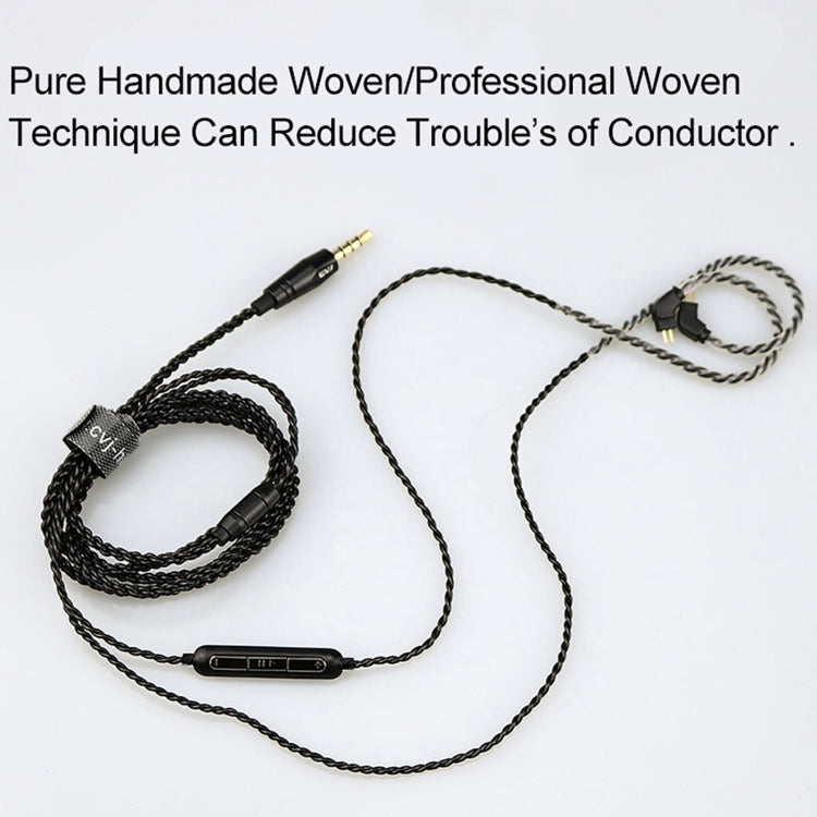 CVJ-V1 1.25m Oxygen-free Copper Silver Plated Upgrade Cable For 0.78mm Earphones, Without Mic