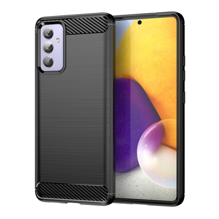 For Samsung Galaxy A82 Brushed Texture Carbon Fiber TPU Phone Case