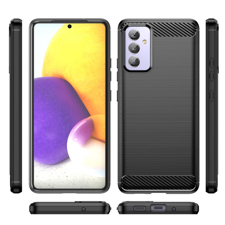 For Samsung Galaxy A82 Brushed Texture Carbon Fiber TPU Phone Case
