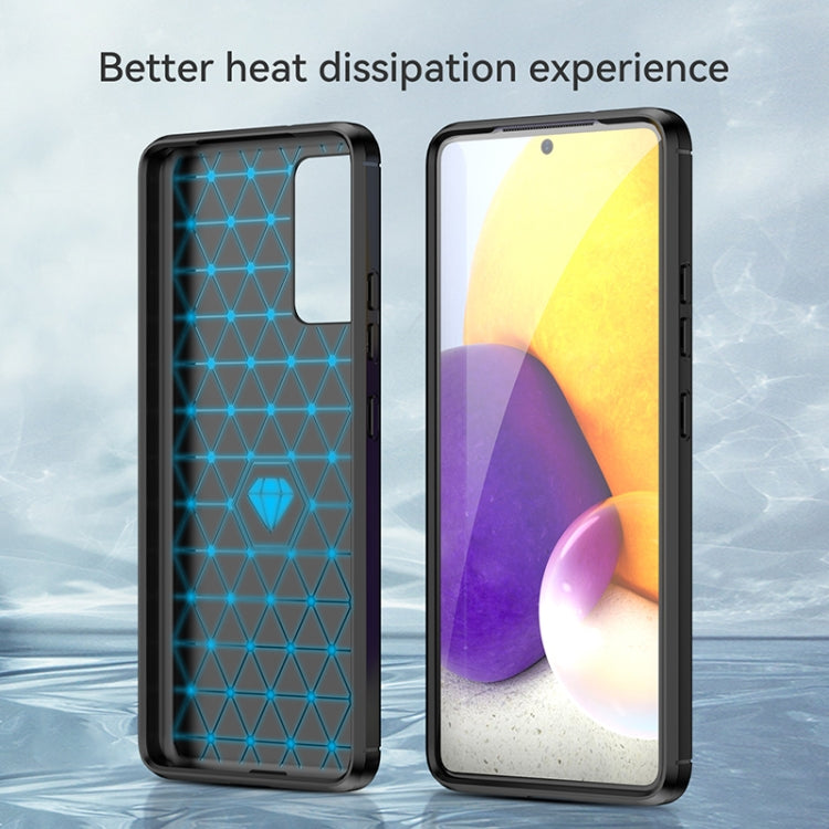 For Samsung Galaxy A82 Brushed Texture Carbon Fiber TPU Phone Case