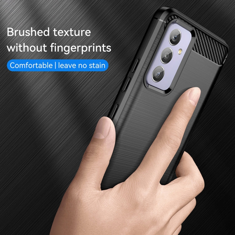 For Samsung Galaxy A82 Brushed Texture Carbon Fiber TPU Phone Case