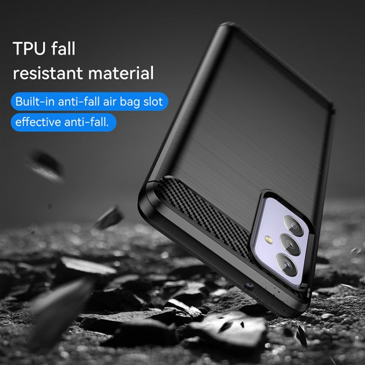 For Samsung Galaxy A82 Brushed Texture Carbon Fiber TPU Phone Case