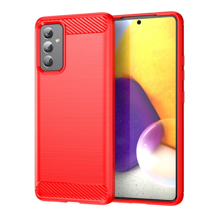 For Samsung Galaxy A82 Brushed Texture Carbon Fiber TPU Phone Case