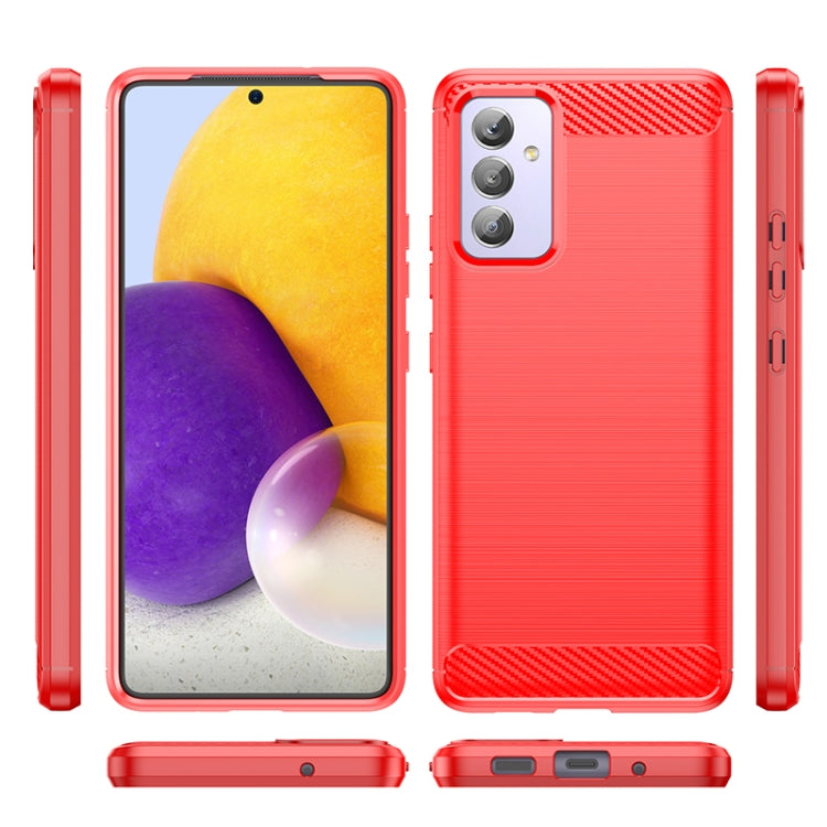 For Samsung Galaxy A82 Brushed Texture Carbon Fiber TPU Phone Case