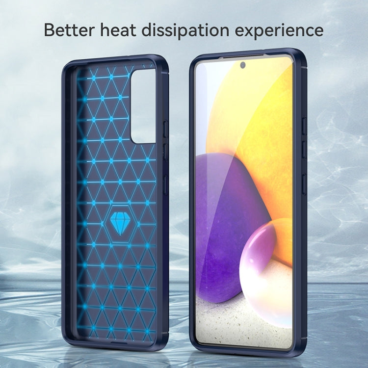 For Samsung Galaxy A82 Brushed Texture Carbon Fiber TPU Phone Case
