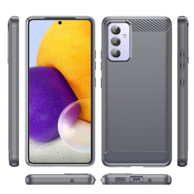 For Samsung Galaxy A82 Brushed Texture Carbon Fiber TPU Phone Case