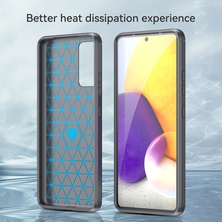 For Samsung Galaxy A82 Brushed Texture Carbon Fiber TPU Phone Case