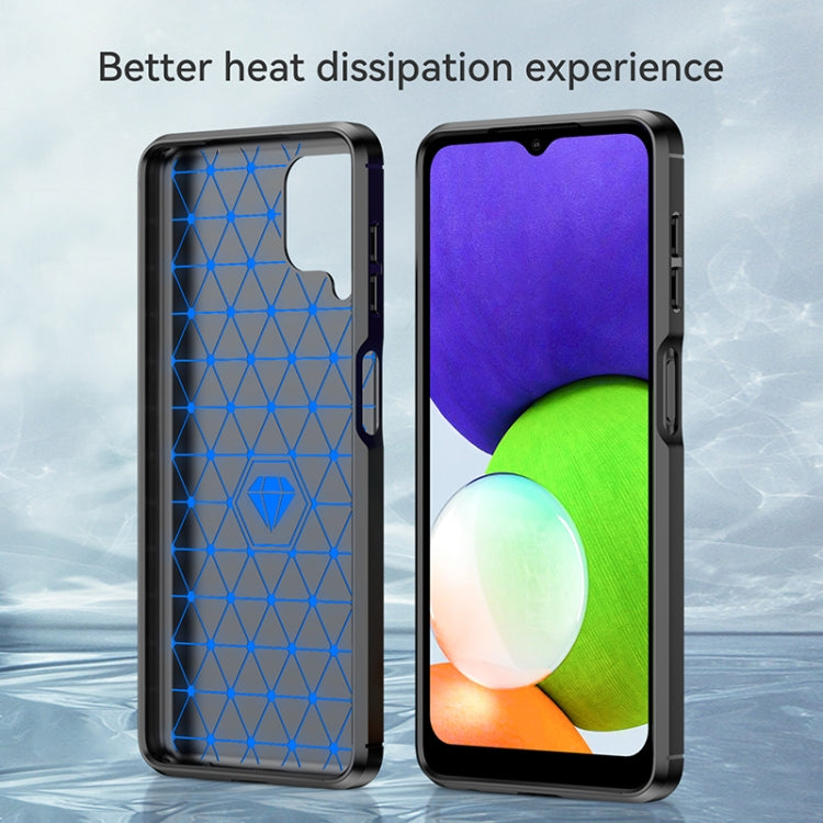 For Samsung Galaxy A22 Brushed Texture Carbon Fiber TPU Phone Case