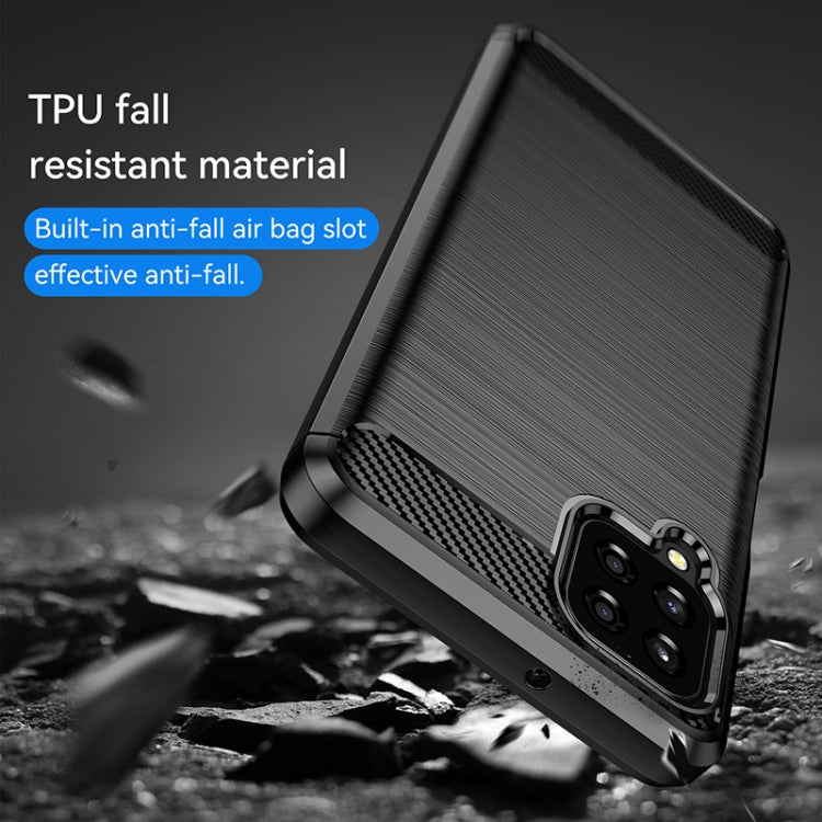 For Samsung Galaxy A22 Brushed Texture Carbon Fiber TPU Phone Case
