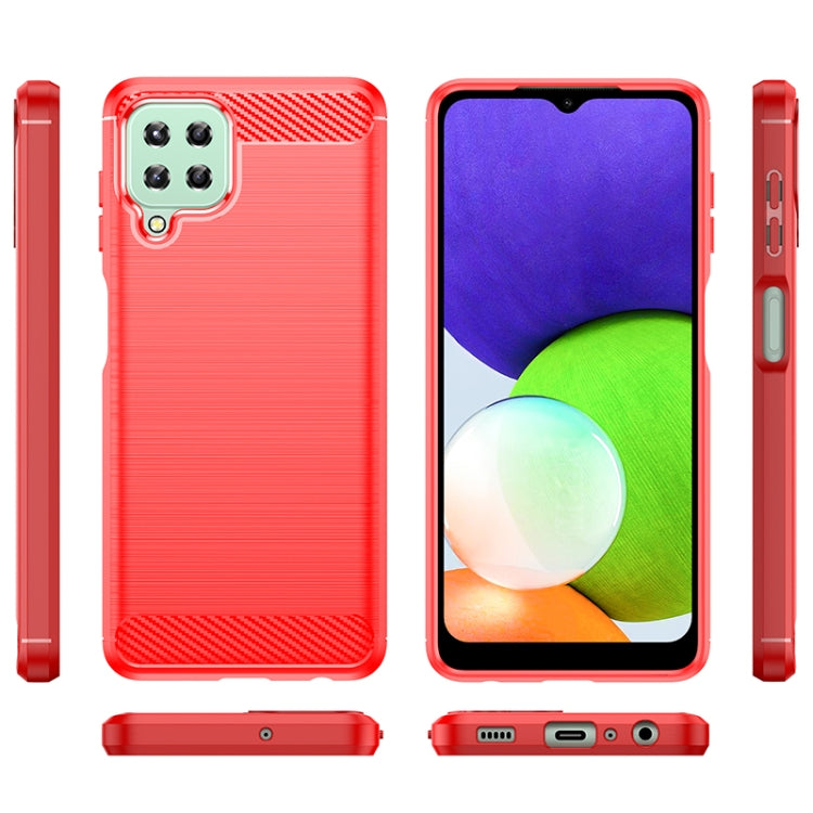 For Samsung Galaxy A22 Brushed Texture Carbon Fiber TPU Phone Case