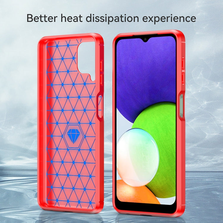 For Samsung Galaxy A22 Brushed Texture Carbon Fiber TPU Phone Case