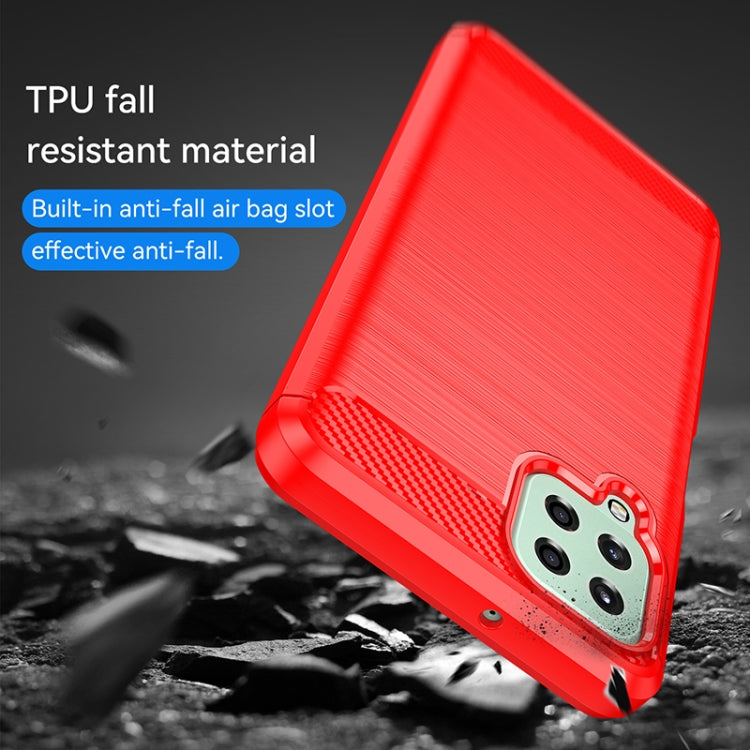 For Samsung Galaxy A22 Brushed Texture Carbon Fiber TPU Phone Case