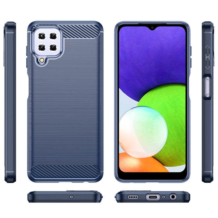 For Samsung Galaxy A22 Brushed Texture Carbon Fiber TPU Phone Case